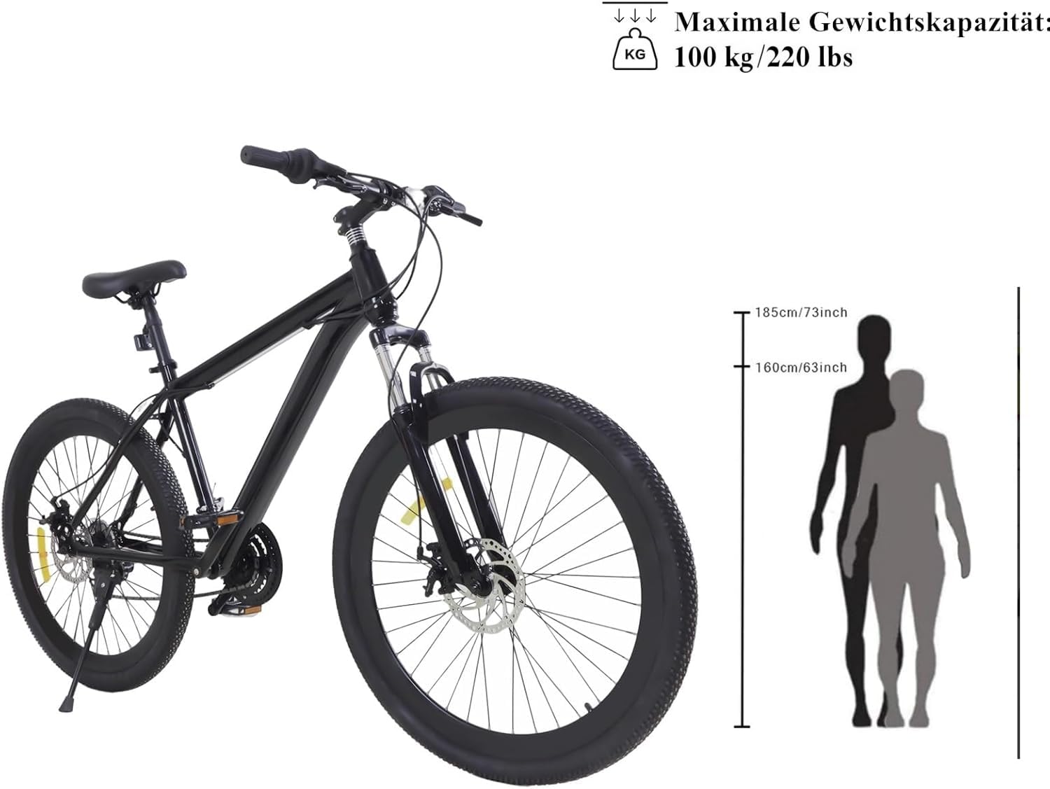Chynalys Mountainbike 26 Zoll Premium Mountainbike 21 Gang Schaltung, Doppelscheibenbremse Fahrrad Herren Bike für alle Arten von Straßen, MTB Fahrrad für Mädchen Jungen Herren und Damen.