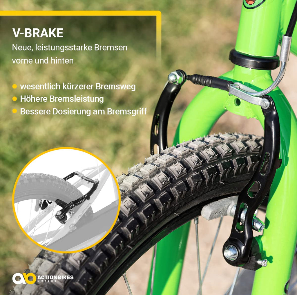 Actionbikes Kinderfahrrad Zombie 20 Zoll - Jungen & Mädchen - Ab 4-9 Jahren - V-Brake Bremse - Kettenschutz - Fahrräder - Kinder Fahrrad - Laufrad - BMX - Kinderrad (Zombie)