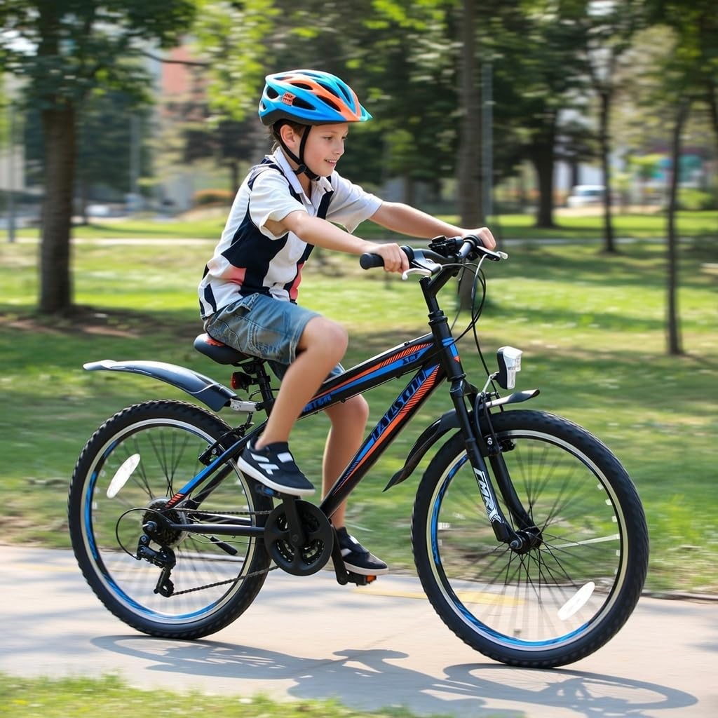 Talson 24 Zoll Mountainbike Fahrrad MIT GABELFEDERUNG & Beleuchtung 21-Gang Shimano Faster BBO