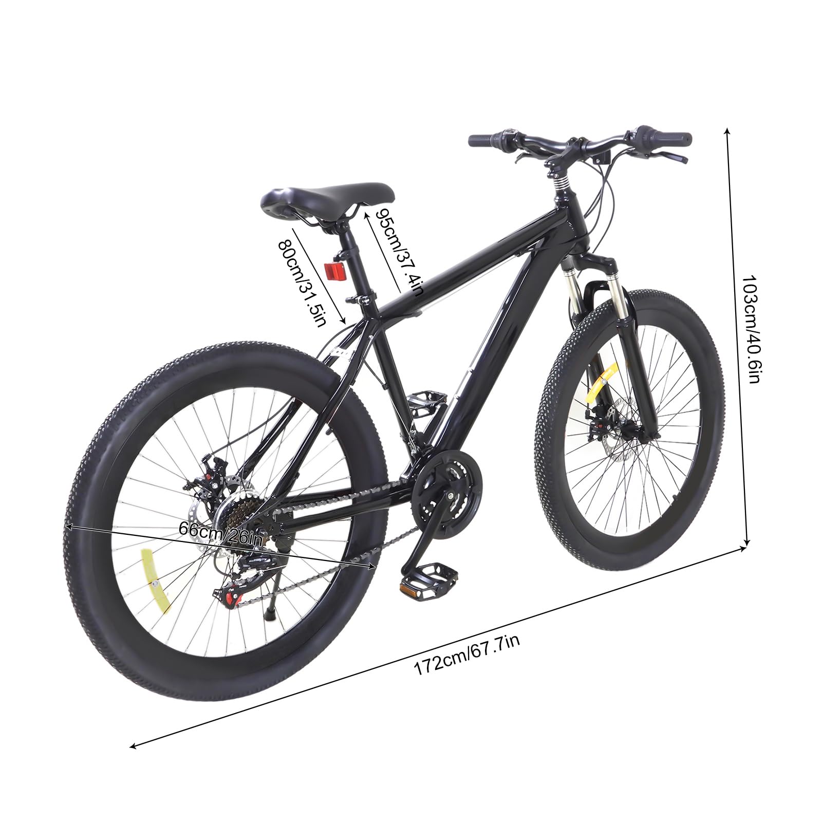 Chynalys Mountainbike 26 Zoll Premium Mountainbike 21 Gang Schaltung, Doppelscheibenbremse Fahrrad Herren Bike für alle Arten von Straßen, MTB Fahrrad für Mädchen Jungen Herren und Damen.