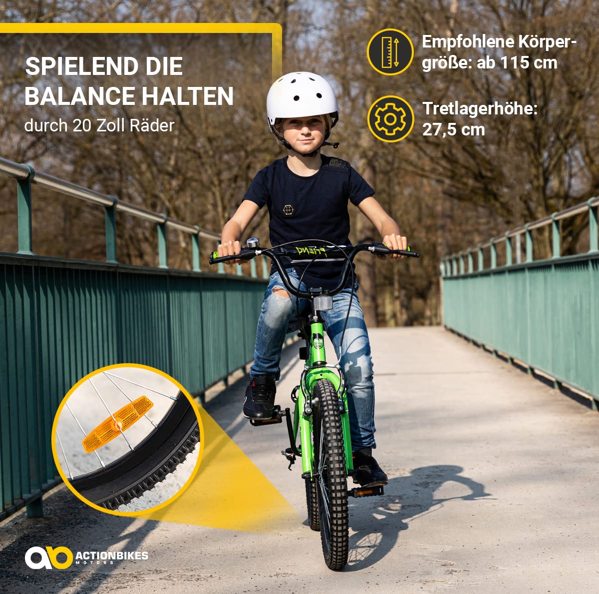 Actionbikes Kinderfahrrad Zombie 20 Zoll - Jungen & Mädchen - Ab 4-9 Jahren - V-Brake Bremse - Kettenschutz - Fahrräder - Kinder Fahrrad - Laufrad - BMX - Kinderrad (Zombie)