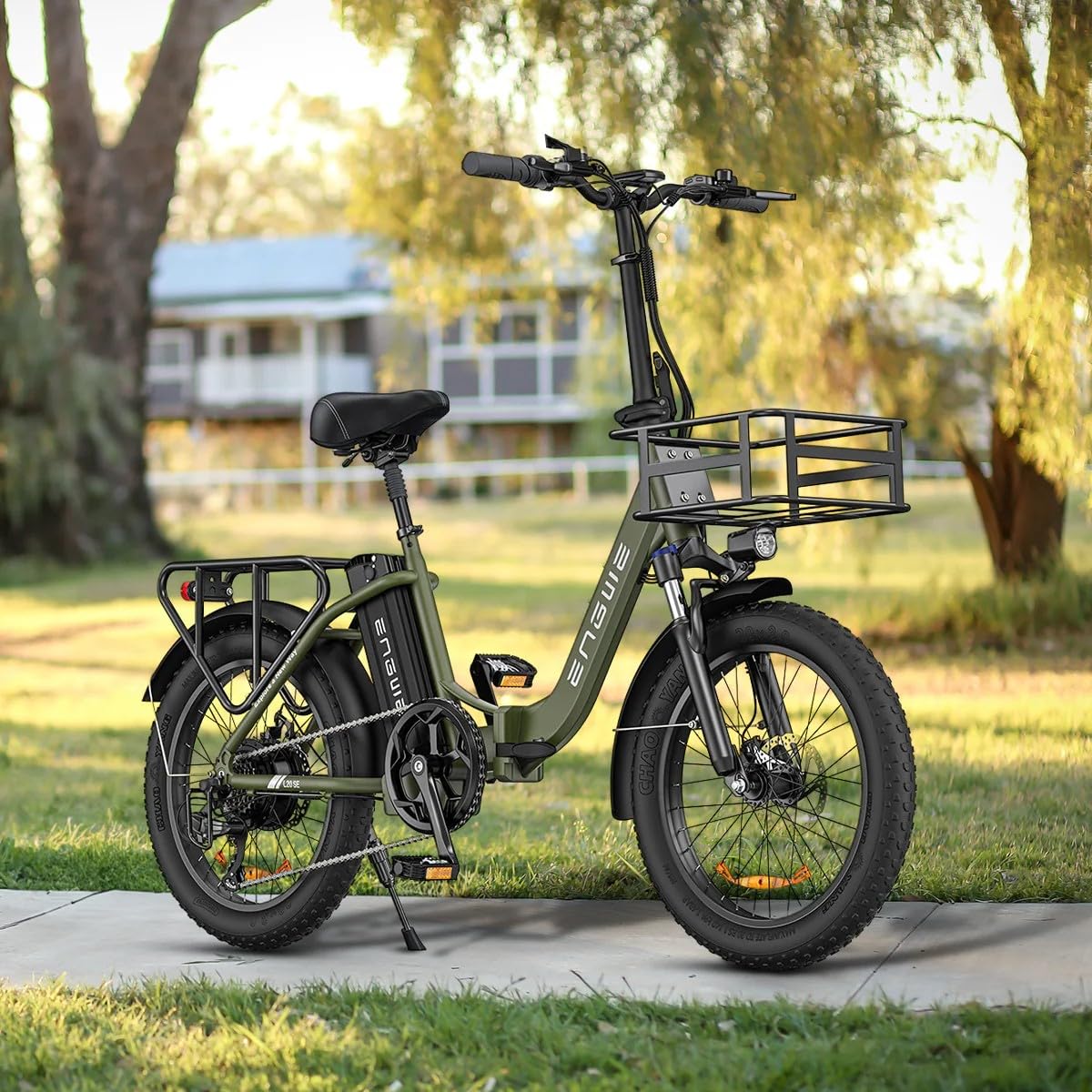 ENGWE E-Bike Klapprad Elektrofahrrad mit 20 Zoll Fat Tire, 15.6Ah Lithium-Akku für Lange Reichweite bis 140KM, 7-Gang-All-Terrain Ebike Herren für MTB, Strand & Schnee