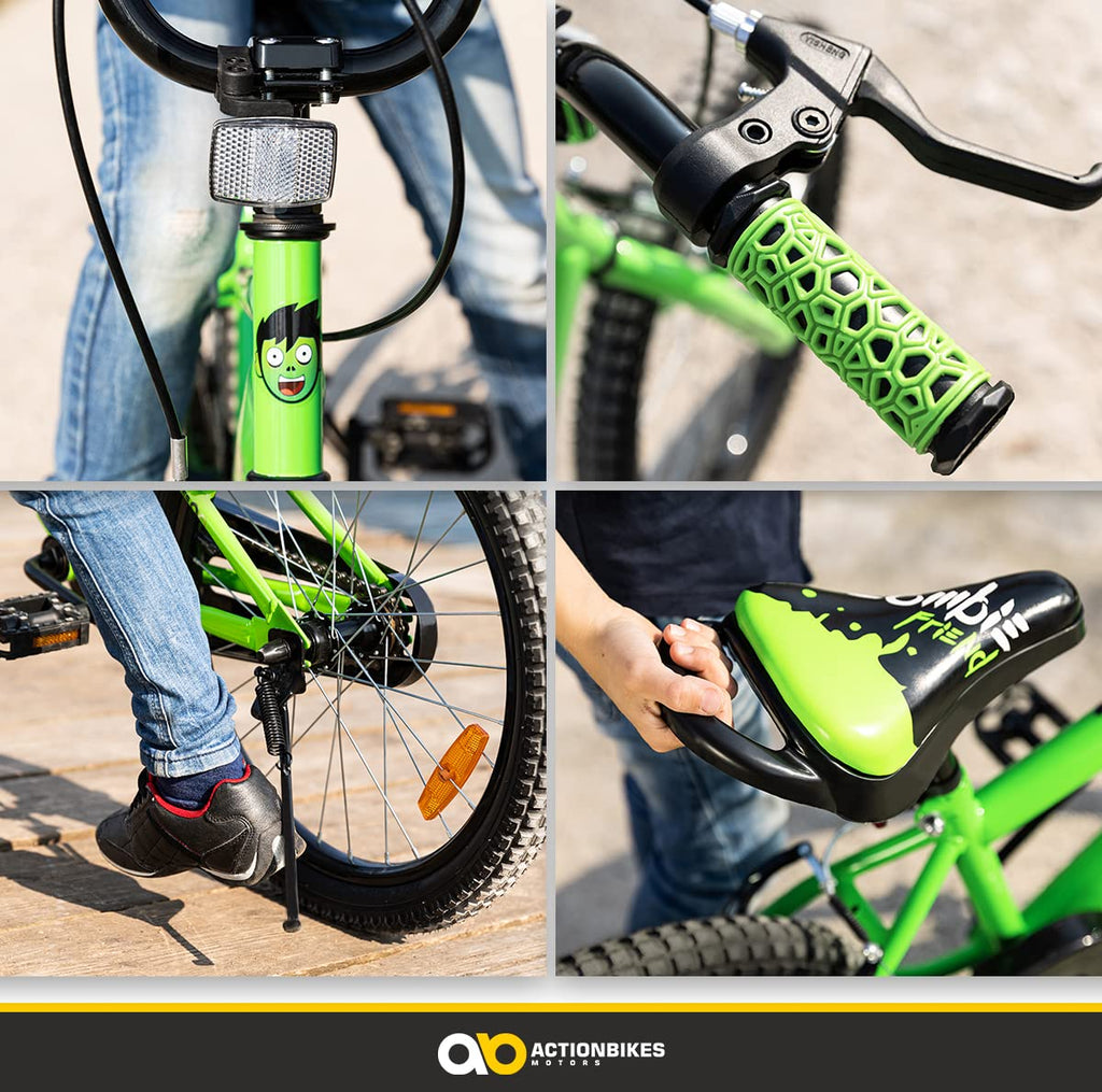 Actionbikes Kinderfahrrad Zombie 20 Zoll - Jungen & Mädchen - Ab 4-9 Jahren - V-Brake Bremse - Kettenschutz - Fahrräder - Kinder Fahrrad - Laufrad - BMX - Kinderrad (Zombie)