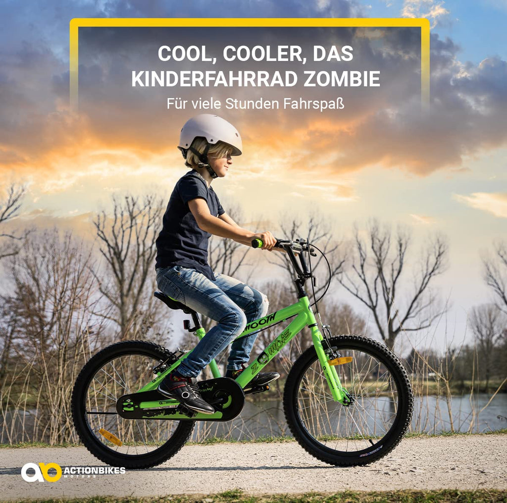 Actionbikes Kinderfahrrad Zombie 20 Zoll - Jungen & Mädchen - Ab 4-9 Jahren - V-Brake Bremse - Kettenschutz - Fahrräder - Kinder Fahrrad - Laufrad - BMX - Kinderrad (Zombie)