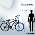 Talson 24 Zoll Mountainbike Fahrrad MIT GABELFEDERUNG & Beleuchtung 21-Gang Shimano Faster BBO