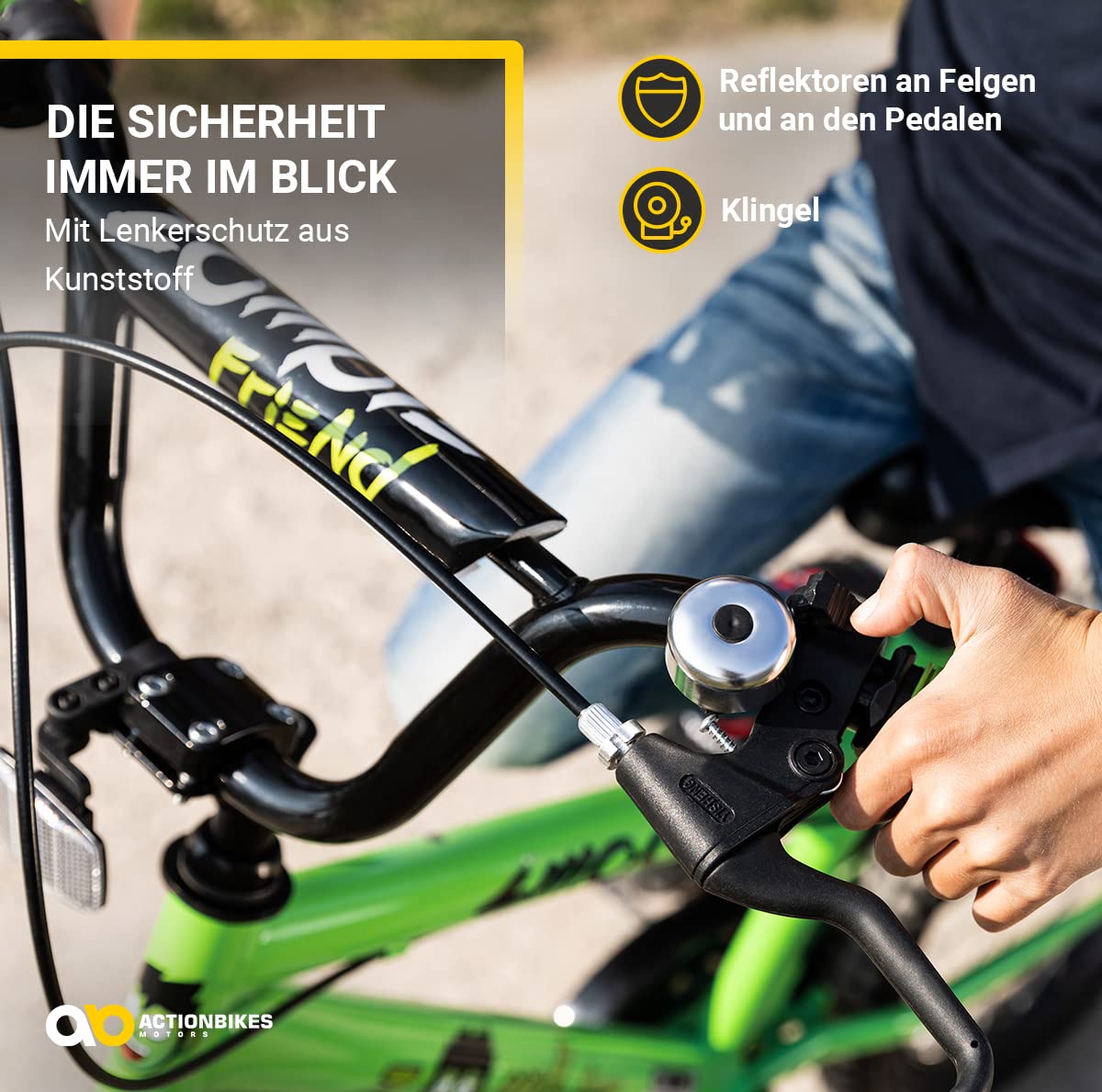 Actionbikes Kinderfahrrad Zombie 20 Zoll - Jungen & Mädchen - Ab 4-9 Jahren - V-Brake Bremse - Kettenschutz - Fahrräder - Kinder Fahrrad - Laufrad - BMX - Kinderrad (Zombie)