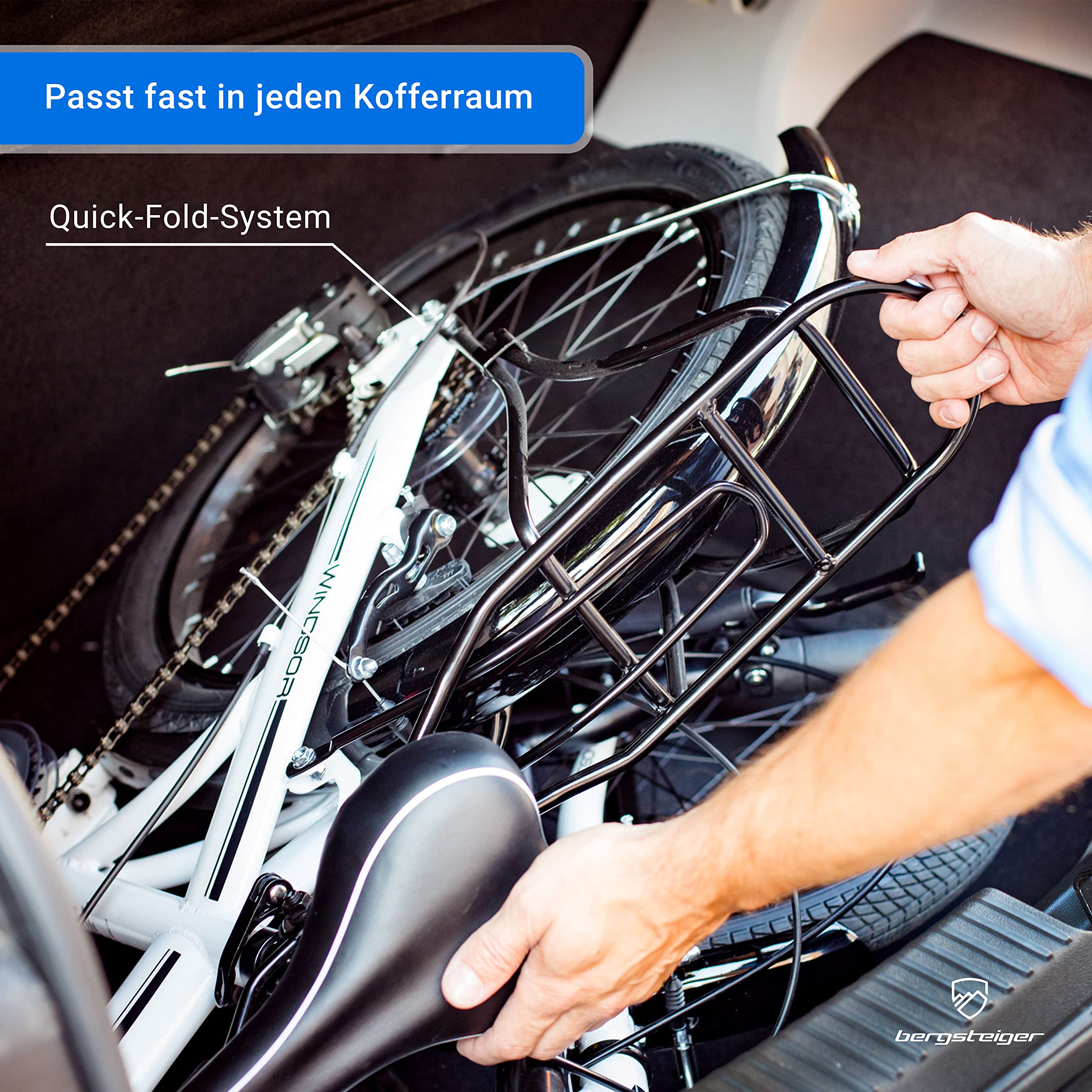 Bergsteiger Windsor 20 Zoll Faltrad, Klapprad, 6 Gang-Schaltung, LED Batterie-Licht, Quick-Fold-System, Klappfahrrad